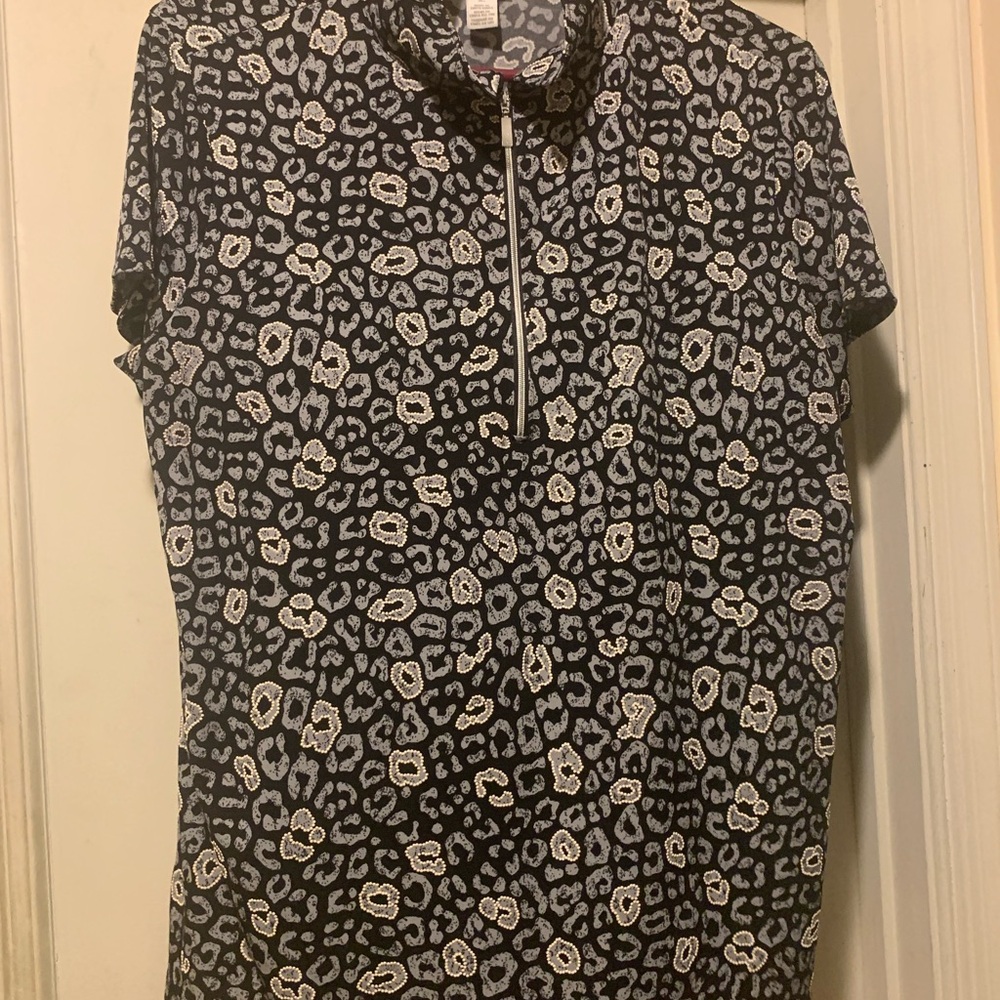 Chico's Black and White Patterned Top